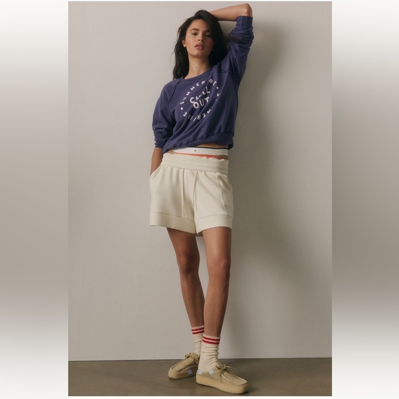 NEW Anthropologie Sundry Chill Out Crewneck Sweatshirt navy blue NWT MSRP $128 - Picture 2 of 9